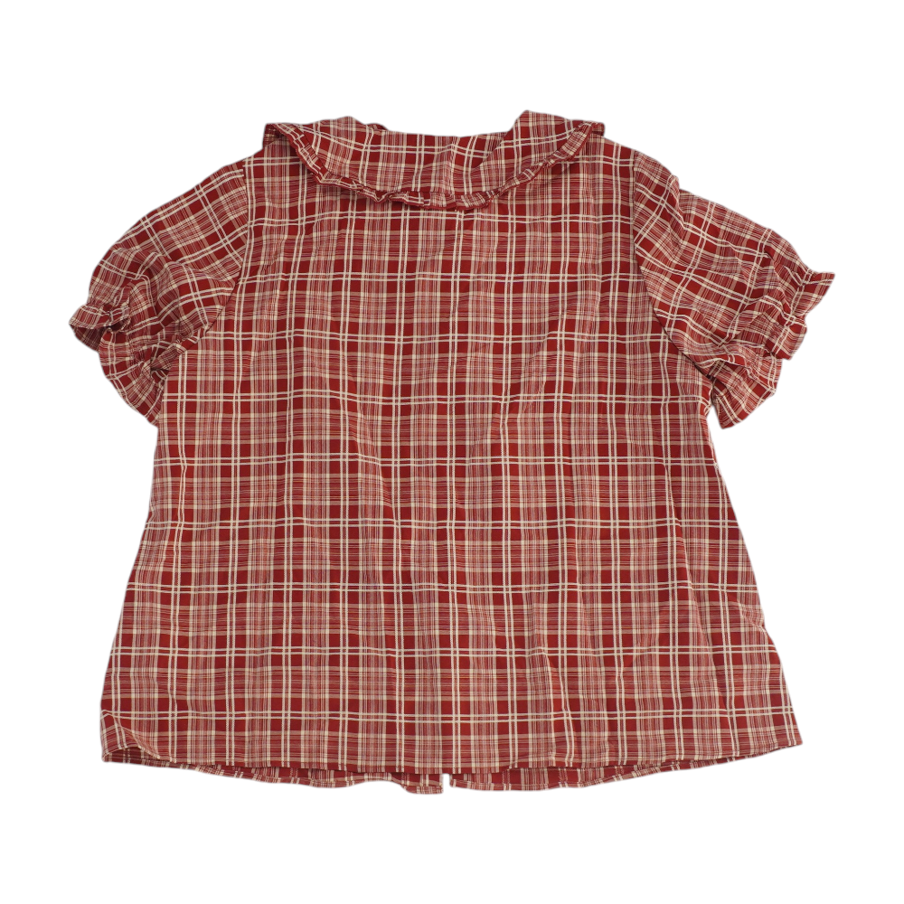Red Plus Size Plaid Button Down