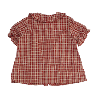 Red Plus Size Plaid Button Down