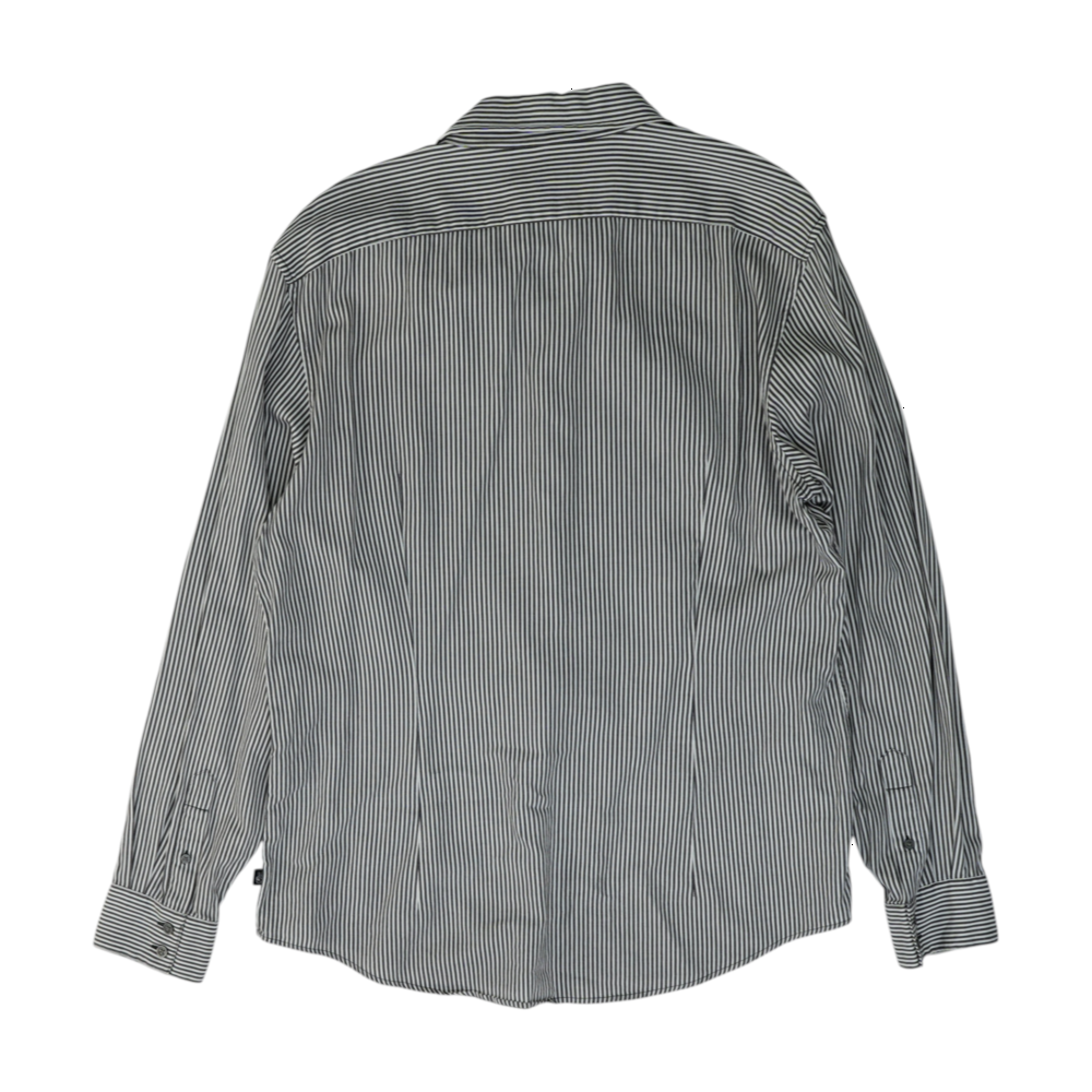 White Striped Long Sleeve Button Down