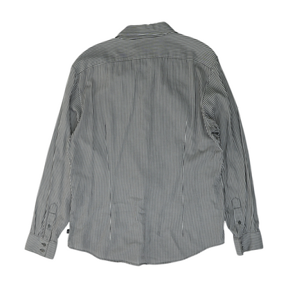 White Striped Long Sleeve Button Down