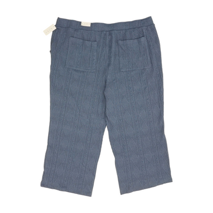 Blue Plus Size Straight Pants
