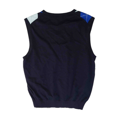 Navy Argyle Vest Sweater