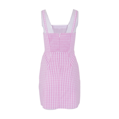 Pink Check Mini Dress