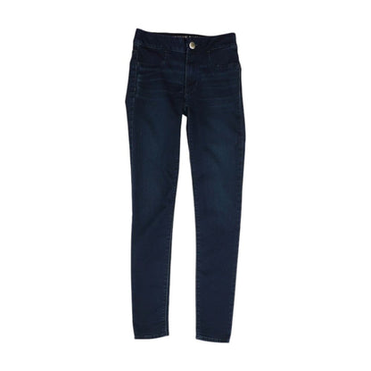 Blue Solid Low Rise Skinny Leg Jeans