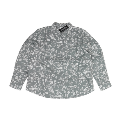 Gray Floral Button Down