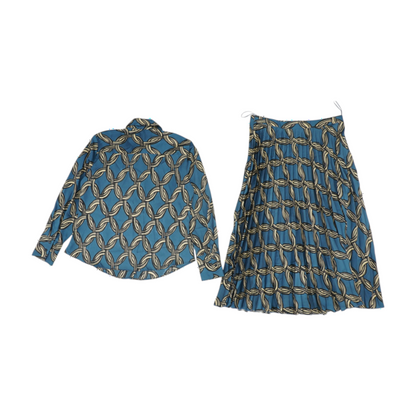Blue Print Skirt Set