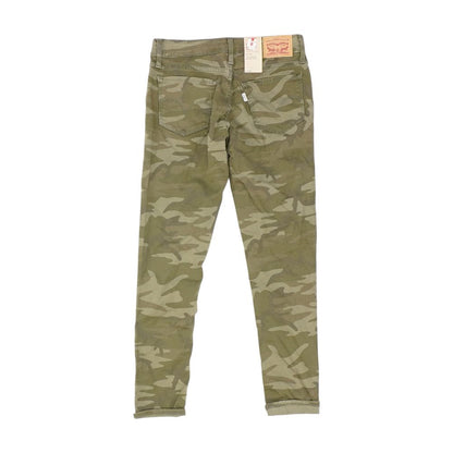 Green Camo Mid Rise Slim Leg Jeans