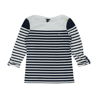 Navy Striped Blouse