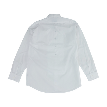 White Solid Tuxedo Button Down