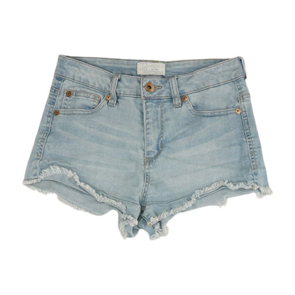 Blue Solid Denim Shorts