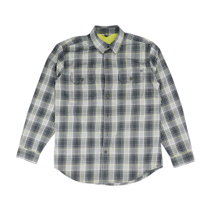 Gray Plaid Flannel Button Down