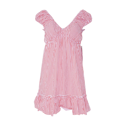 Red Check Mini Dress