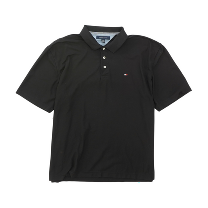 Black Solid Short Sleeve Polo