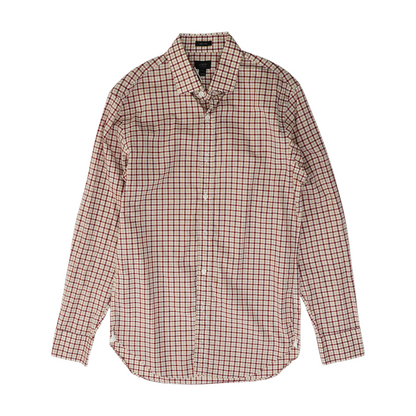 Burgundy Check Long Sleeve Button Down
