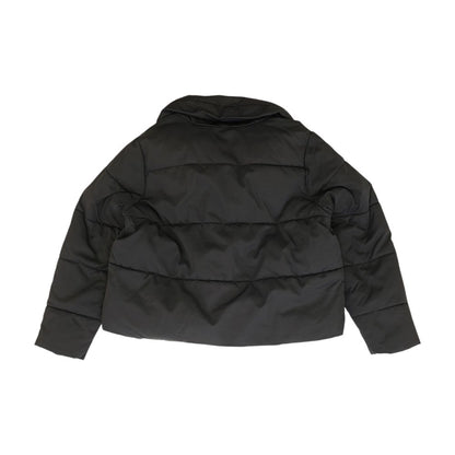Black Solid Puffer Jacket
