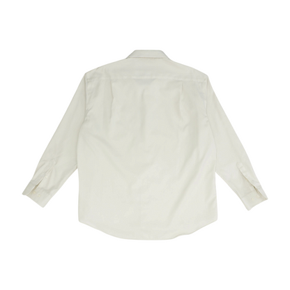 Beige Solid Long Sleeve Button Down