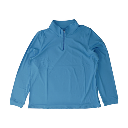 Blue Solid 1/4 Zip Pullover