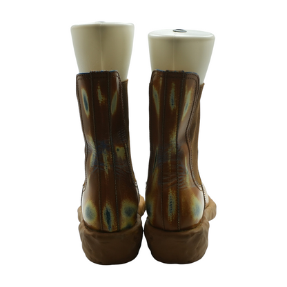 Brown Venga Three-Toned Brushed Leather Boots