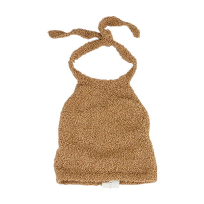 Tan Cropped Knit Top