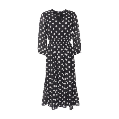 Black Polka Dot Midi Dress