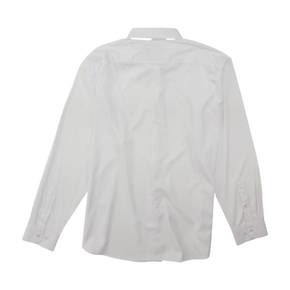 White Solid Long Sleeve Button Down