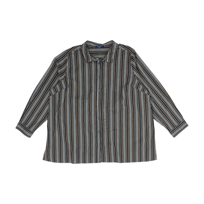 Brown Plus Striped Button Down