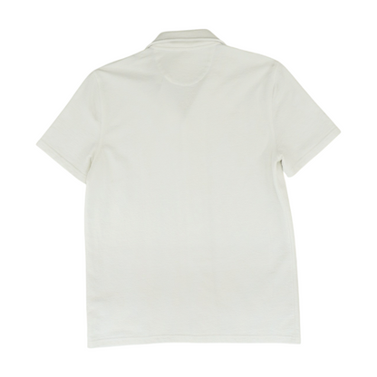 White Solid Short Sleeve Button Down