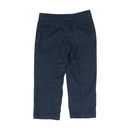 Blue Solid Capri Pants