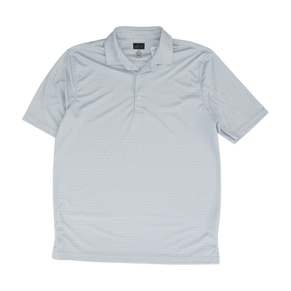 Blue Geometric Short Sleeve Polo