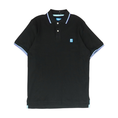 Black Solid Short Sleeve Polo