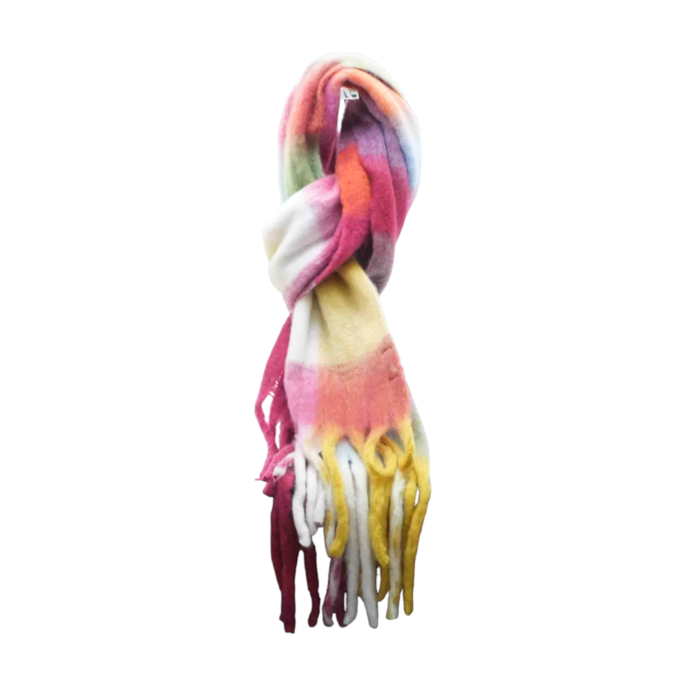 Multi Plaid 100% Polyester Scarf