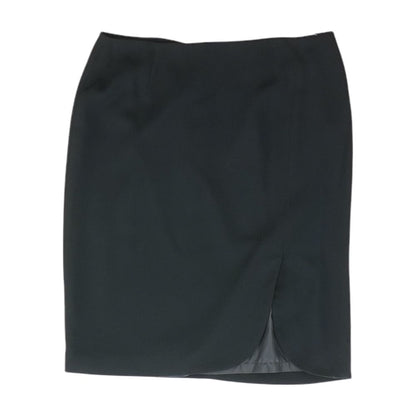Black Solid Midi Skirt
