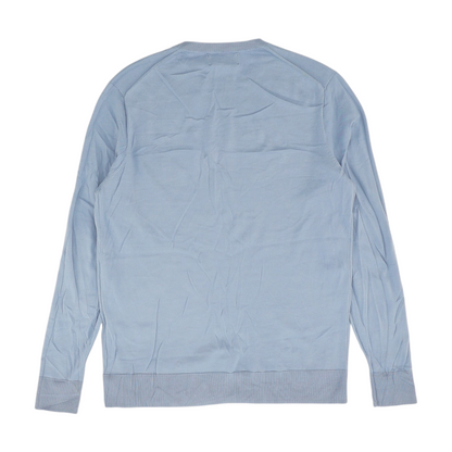 Blue Solid Pullover Sweater