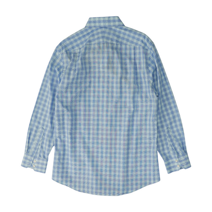 Blue Plaid Long Sleeve Button Down