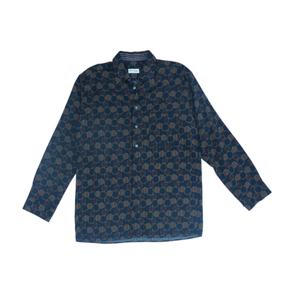 Charcoal Polka Dot Long Sleeve Button Down