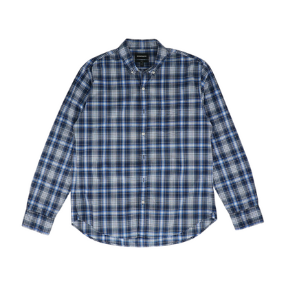 Blue Plaid Long Sleeve Button Down