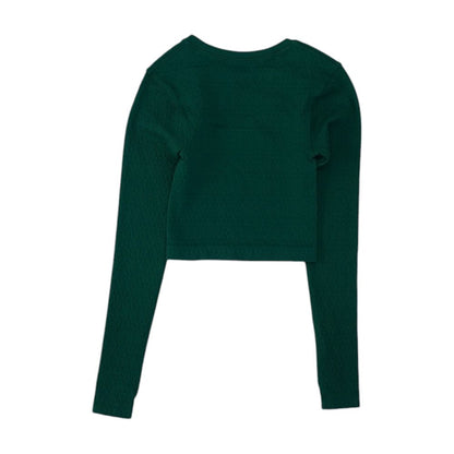 Green Crewneck Crewneck Knit Top