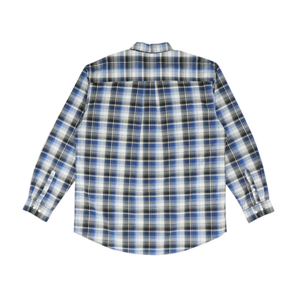 Blue Plaid Long Sleeve Button Down