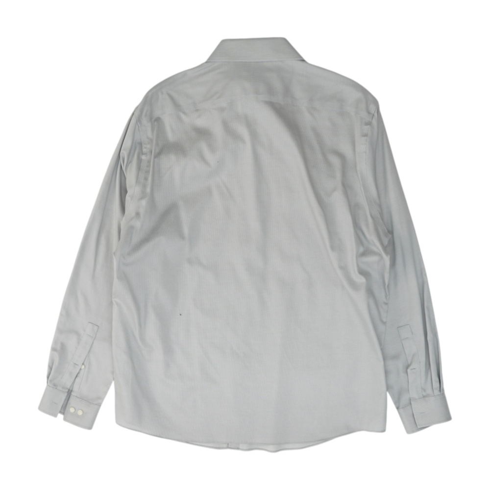 Gray Solid Long Sleeve Button Down