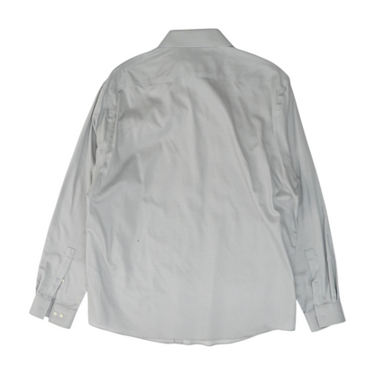 Gray Solid Long Sleeve Button Down