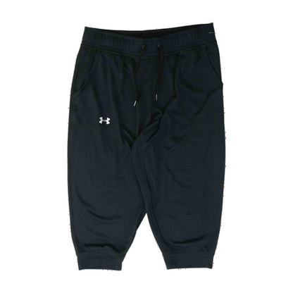 Black Solid Active Capris