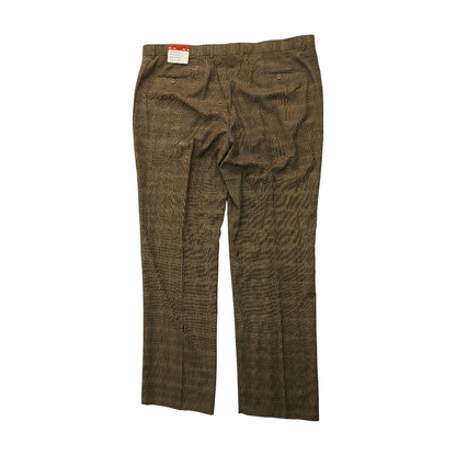 Brown Plaid Regular Pants