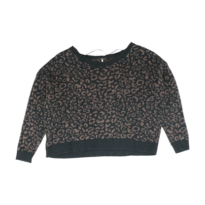 Black Animal Print Pullover Sweater