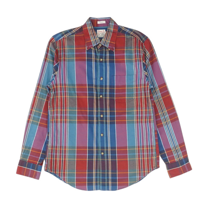 Magenta Plaid Long Sleeve Button Down