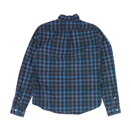 Navy Plaid Long Sleeve Button Down