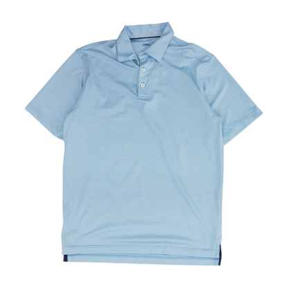 Blue Striped Short Sleeve Polo