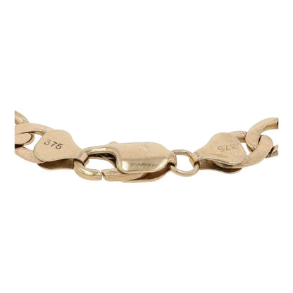 9K Gold Flat Curb Chain Bracelet