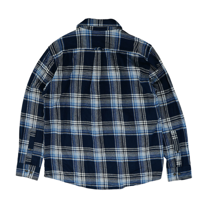 Navy Plaid Flannel Button Down