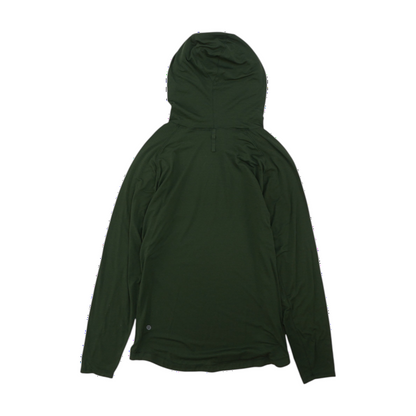 Green Solid Hoodie Pullover