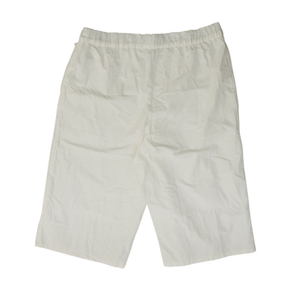White Solid Chino Capris